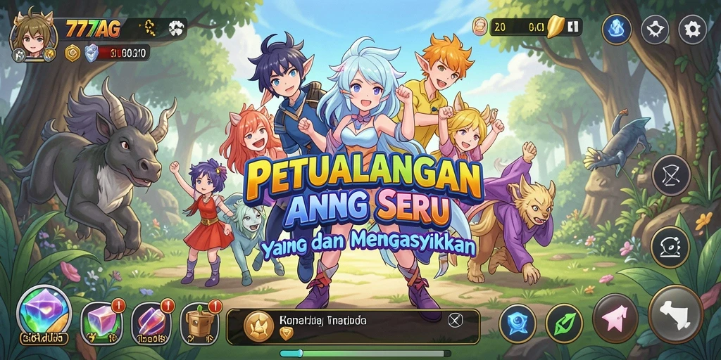 Tampilan gameplay seru dan karakter anime yang menawan di 777AG.