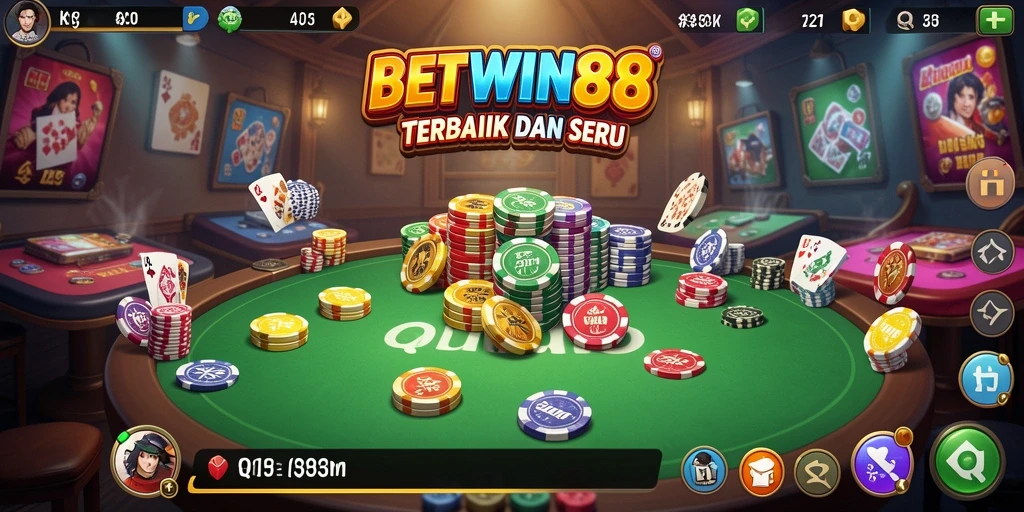 Tampilan gameplay seru BETWIN88 dengan suasana QiuQiu yang menegangkan.