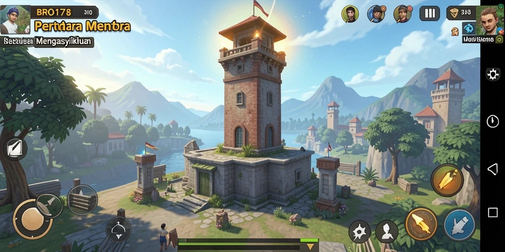 Tampilan gameplay BRO178 yang intens dan menarik dalam pertahanan menara.