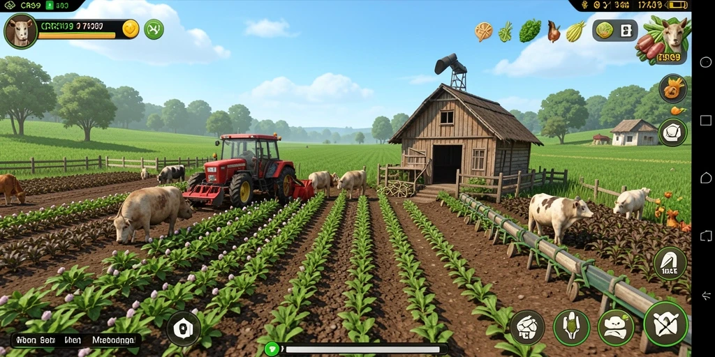 Tampilan menarik dari gameplay <strong>CRS99</strong> dengan aktivitas bertani yang menyenangkan.