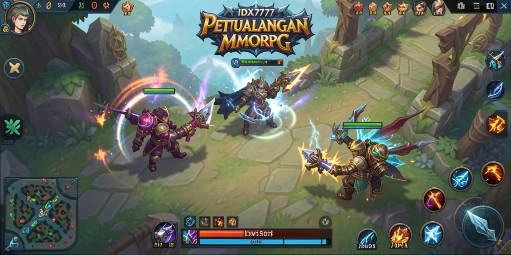 Screenshot gameplay IDX777 menampilkan petualangan seru di dunia MMORPG.