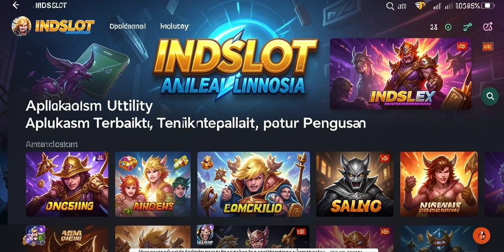 Tampilan antarmuka pengguna aplikasi INDSLOT yang menarik dan fungsional.