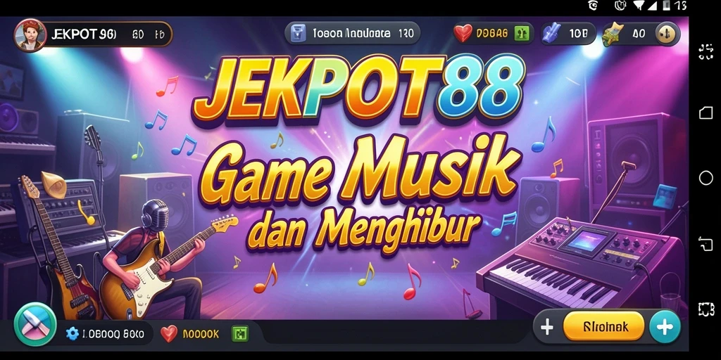 Tampilan gameplay seru di JEKPOT88 dengan berbagai lagu.