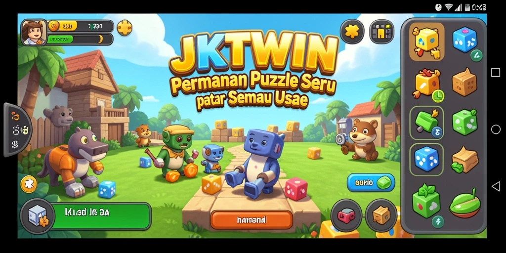 Tampilan gameplay puzzle JKTWIN yang menantang dan seru.