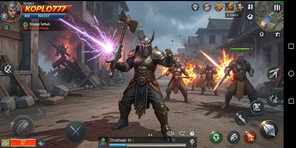 Tangkapan layar gameplay <strong>KOPLO77</strong> menunjukkan strategi yang mendebarkan dan momen pertempuran.
