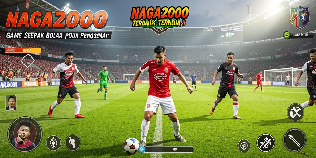 Tampilan gameplay NAGA2000 yang mendebarkan saat pertandingan sepak bola.