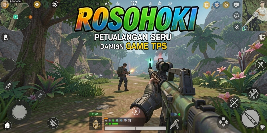 Gameplay seru di ROSOHOKI dengan aksi tembak-menembak yang intens.