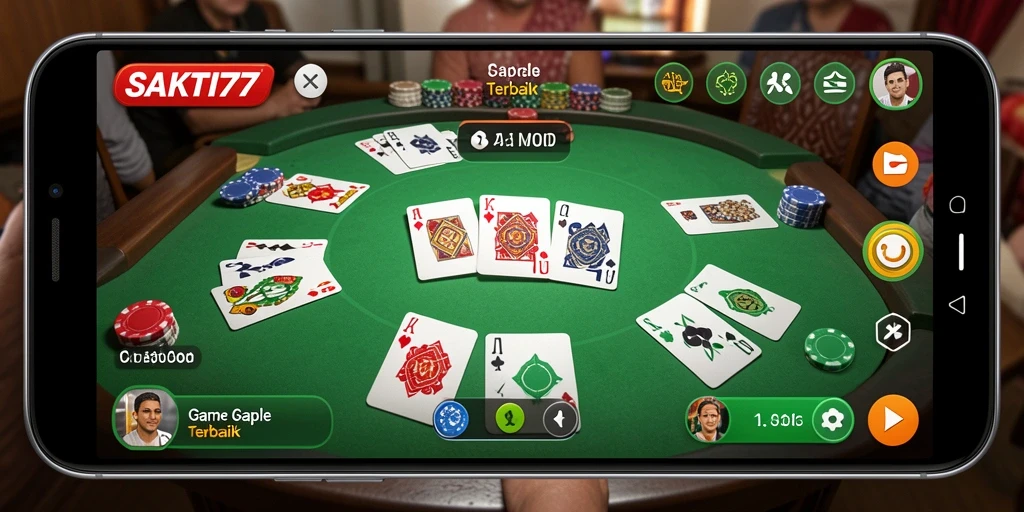 Tampilan gameplay seru dalam aplikasi gaple SAKTI77.