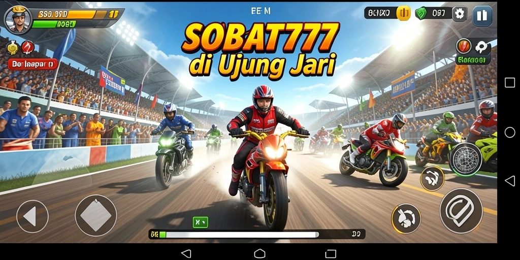 Tampilan gameplay Racing SOBAT777 yang mendebarkan dan penuh aksi.