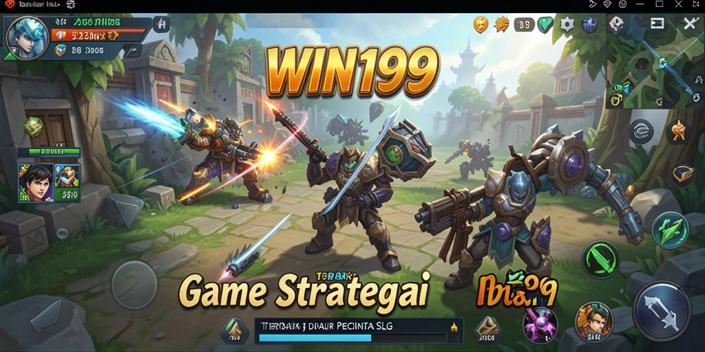 Tangkapan layar utama WIN199 menunjukkan aksi pertempuran yang intens.